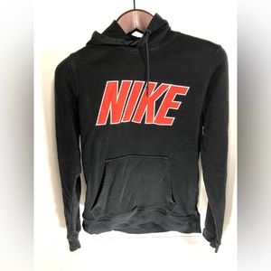 VTG NIKE Men’s Black and Red Mesh Pullover Hoodie, size S